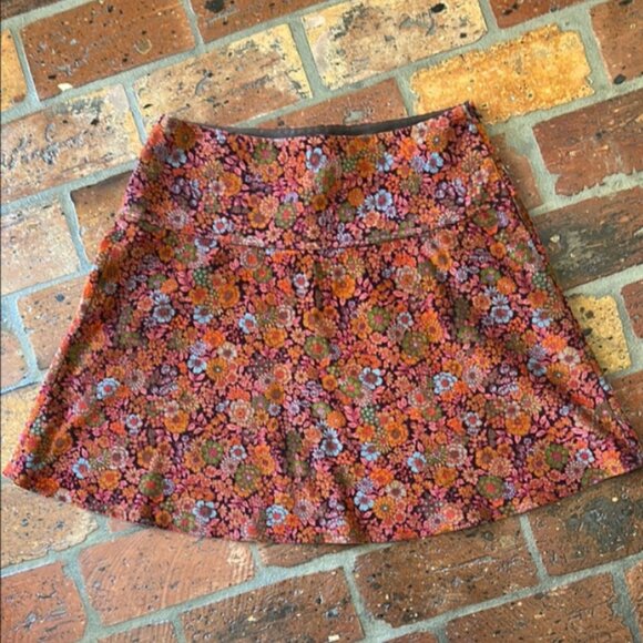 Vintage Mary Robin Corduroy Floral A-Line Skirt sz6 - Picture 11 of 13